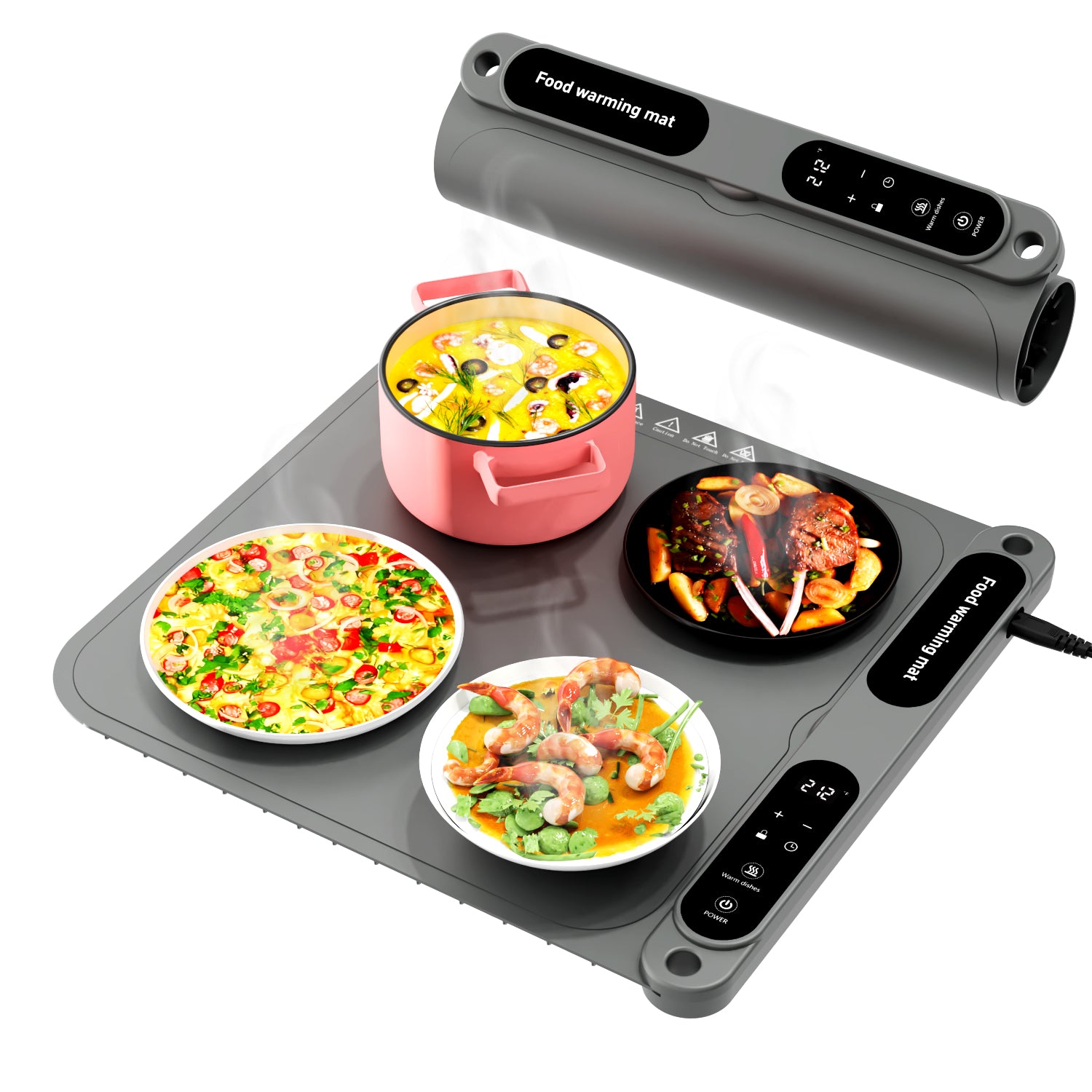 Tapis chauffant repas électrique pliable