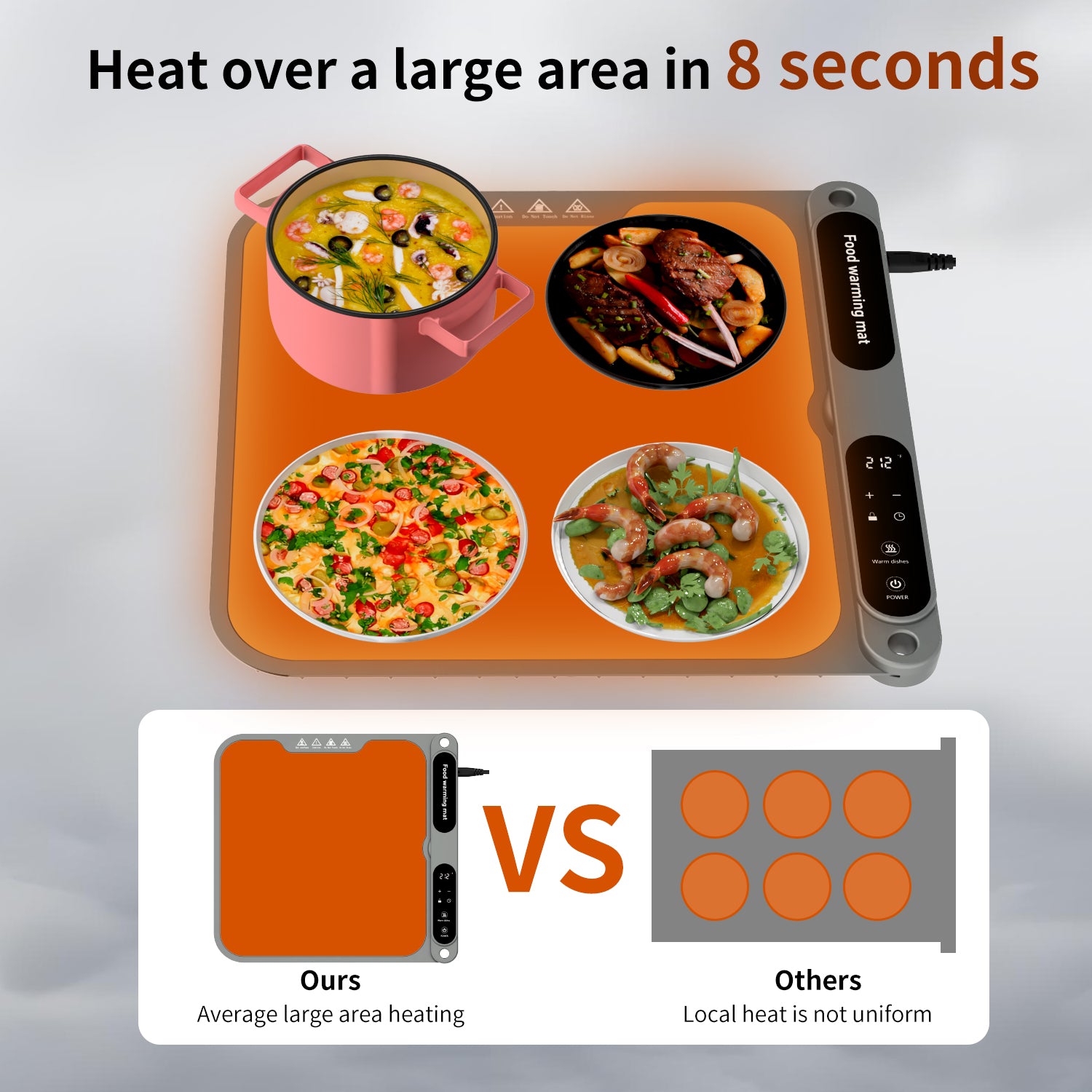 Tapis chauffant repas électrique pliable